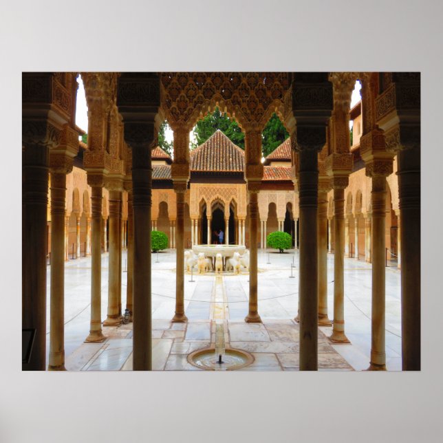 Gerichtshof der Löwen, Alhambra, Spanien - Poster (Vorne)