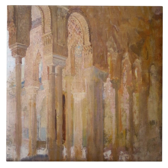 Gerichtshof der Löwen, Alhambra (von Henri Regnaul Fliese (Vorderseite)
