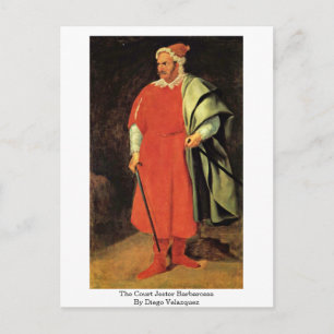 Gerichtshof Jester Barbarossa von Diego Velazquez Postkarte