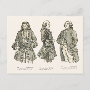 Gerichtskleid, Louis XIV, XV und XVI Postkarte