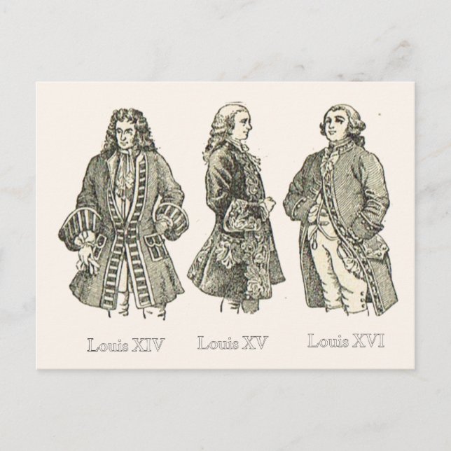 Gerichtskleid, Louis XIV, XV und XVI Postkarte (Vorderseite)
