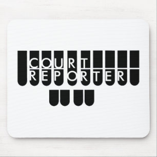 Gerichtsreporter befestigt Schwarz-weißes Mousepad
