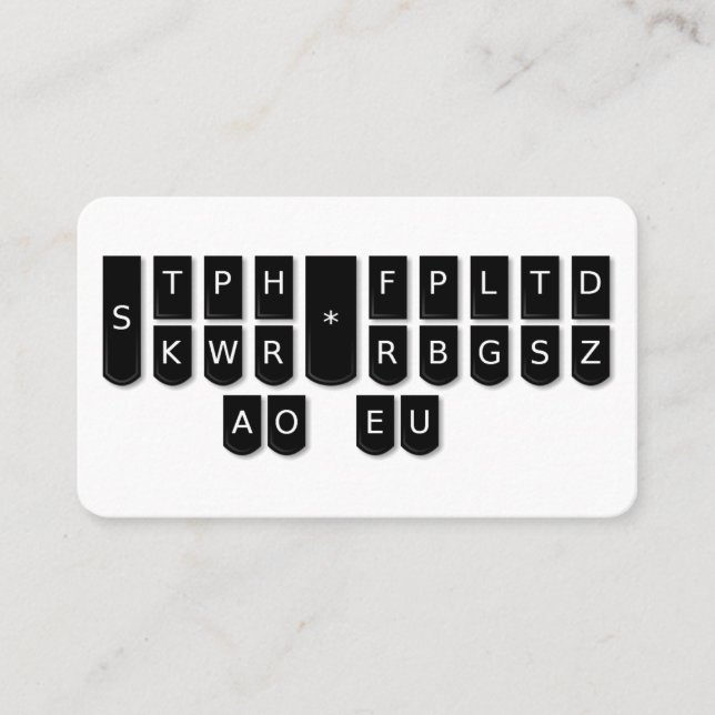 Gerichtsschreiber schwarze Steno Visitenkarte (Vorderseite)