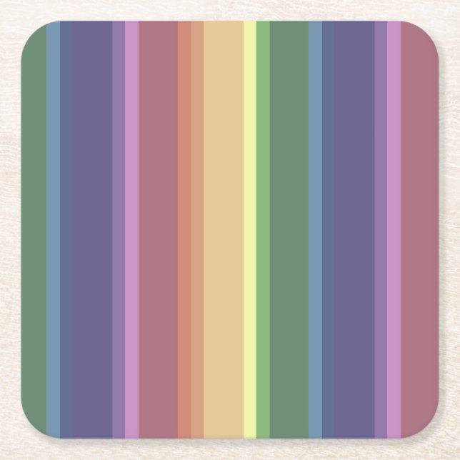 Geringe Regenbogenstreifen Rechteckiger Pappuntersetzer (Vorderseite)