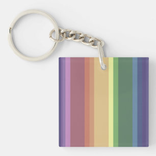 Geringe Regenbogenstreifen Schlüsselanhänger