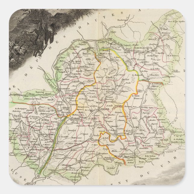 Geringere Alpen Quadratischer Aufkleber (Vorderseite)