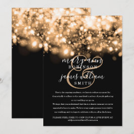 Geringere/geänderte Hochzeitsgoldglanzlichter Einladung