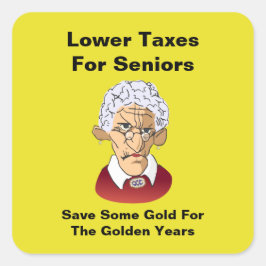 Geringere Steuern für Senioren Quadratischer Aufkleber