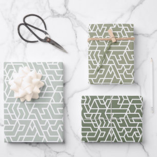 Geringes geometrisches Muster Geschenkpapier Set