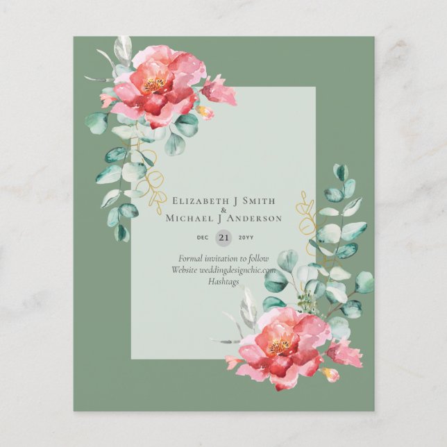 GERINGES HAUSHALT Weiße Rosen SPAREN DIE DATEN Mod Flyer (Vorne)
