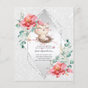 GERINGES HAUSHALTSBABY-SHOWING-EINLADUNGEN Rosa OW Flyer