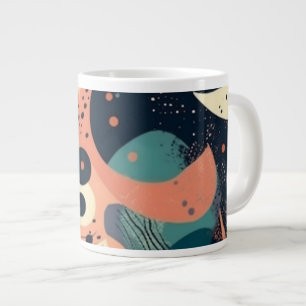 Geringstes Abstraktes Nahtloses Muster - Geometris Jumbo-Tasse