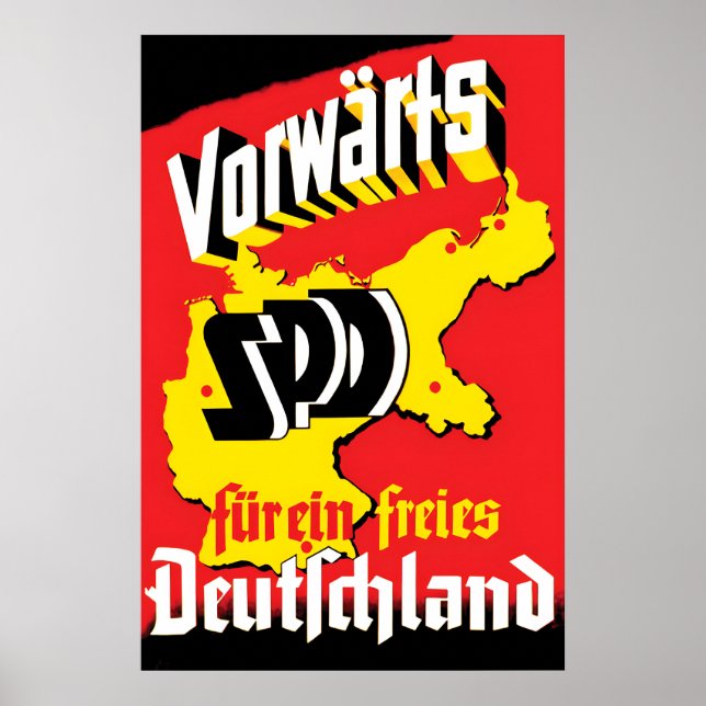 German 1949 Election Poster Forward SPD - For a (Vorne)