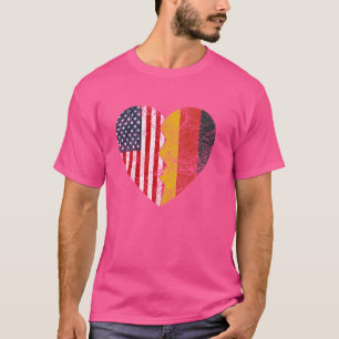 German American Flags Heart United Staaten Deutsch T-Shirt