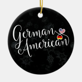 German American Hearts Christmas Tree Ornament