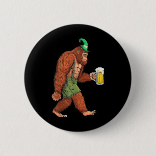 German Bigfoot Sasquatch Beer Lederhose Funny _2 Button