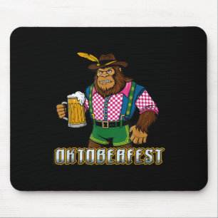 German Bigfoot Sasquatch Beer Lederhose Funny _2 Mousepad