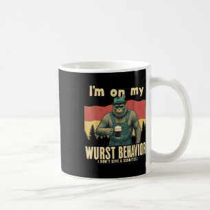 German Bigfoot Sasquatch Funny Retro Lederhose Kaffeetasse