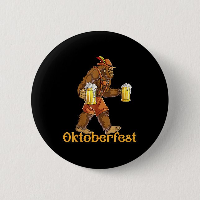 German Bigfoot Sasquatch Lederhose Funny 2024 Button (Vorderseite)