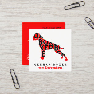 German Boxer Business Cards Quadratische Visitenkarte