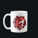 German Brown Trout Vintage Floral Art Kaffeetasse<br><div class="desc">Stand out on your next river adventure with this unique German brown trout design, beautifully framed by a vintage-inspired ring of red roses. Whether you are a dedicated fly fisher or searching for a striking, tattoo-style gift for the passionate angler in your life, this artwork captures the wild and beautiful...</div>