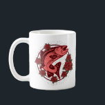 German Brown Trout Vintage Floral Art Kaffeetasse<br><div class="desc">Stand out on your next river adventure with this unique German brown trout design, beautifully framed by a vintage-inspired ring of red roses. Whether you are a dedicated fly fisher or searching for a striking, tattoo-style gift for the passionate angler in your life, this artwork captures the wild and beautiful...</div>