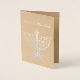 German Candelabrum Hanukkah Lamp Folienkarte