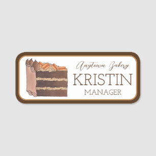 German Chocolate Cake Slice Bake Shop Koch Namensschild