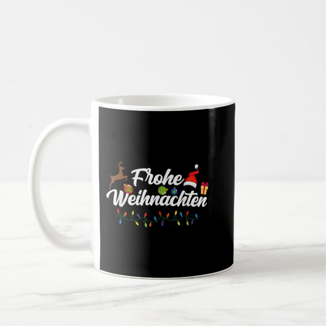 German Christmas Frohe Weihnachten Kaffeetasse (Links)