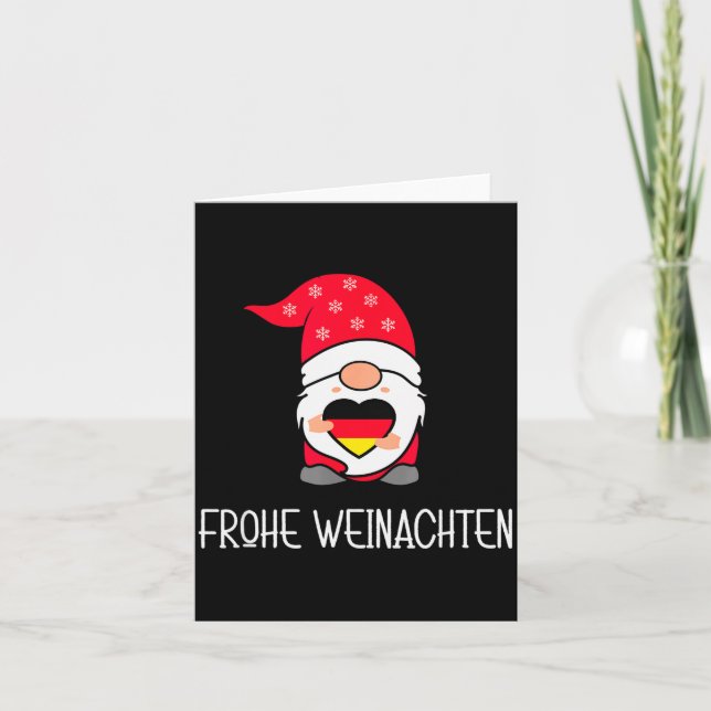German Christmas Gnome Frohe Weinachten  Karte (Vorderseite)