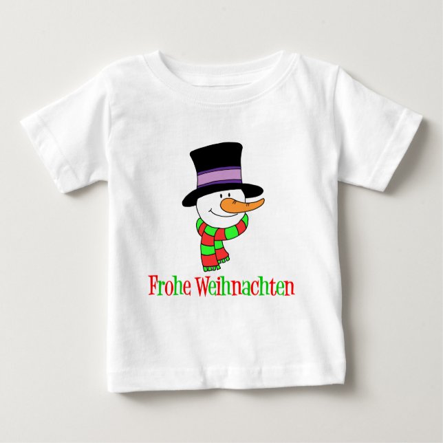 German Christmas Snowman Baby T-shirt (Vorderseite)