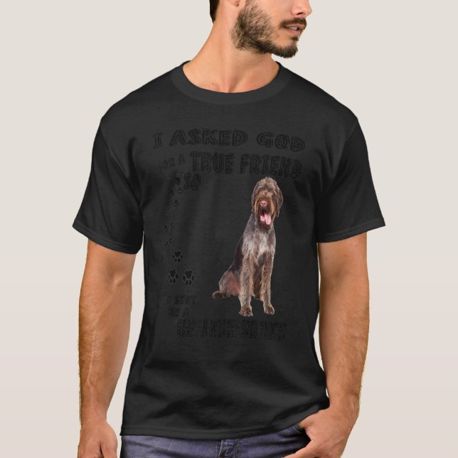 German Drahthaar Pointer Quote Mama Vater Print, D T-Shirt (Vorderseite)