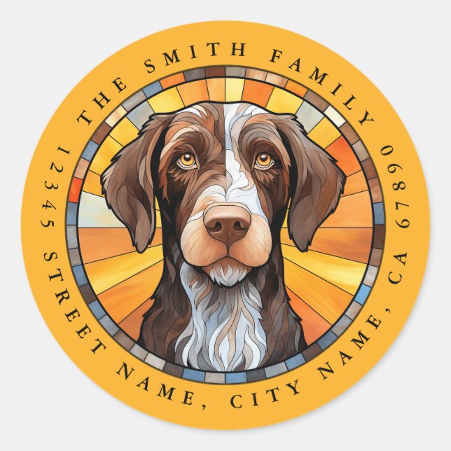 German Drahthaar Pointer Round Stickers (Vorderseite)