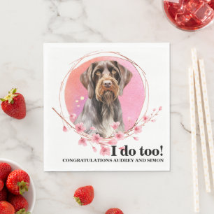 German Drahthaar Pointer Wedding Dog Foto Serviette