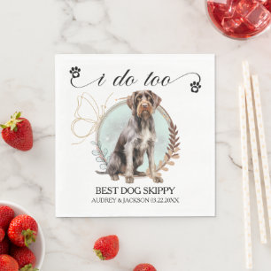 German Drahthaar Pointer Wedding Foto Serviette