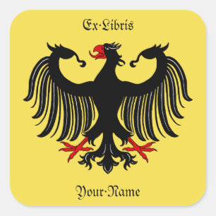 German Eagle Buchzeichen Quadratischer Aufkleber