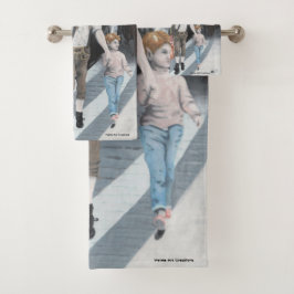 German Elf Family Shopping Fantasy Art Bath Handtü Badhandtuch Set