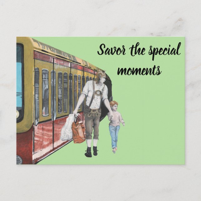 German Elf Family Shopping Fantasy Art Postcard Postkarte (Vorderseite)