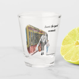 German Elf Family Shopping Fantasy Shot Glass Schnapsglas