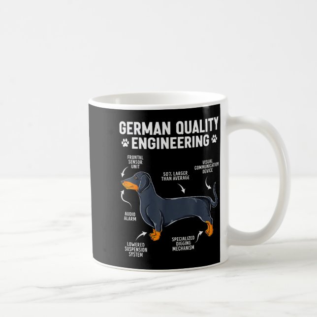 German Engineering Dachshund Lover Funny Doxie Dog Kaffeetasse (Rechts)