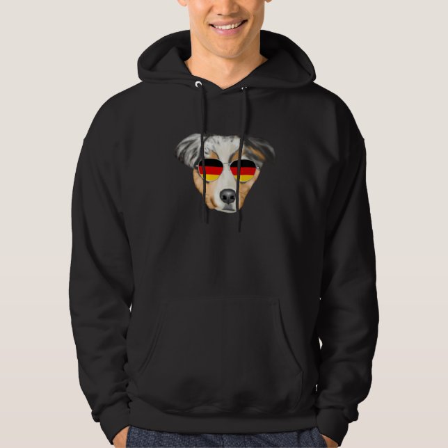 German Flag Australian Shepherd Dog Germany Pocket Hoodie (Vorderseite)