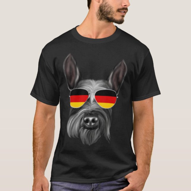 German Flag Giant Schnauzer Dog Germany Pocket T-Shirt (Vorderseite)