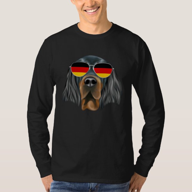 German Flag Gordon Setter Dog Germany Pocket T-Shirt (Vorderseite)