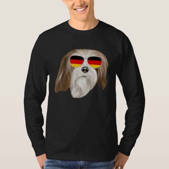 German Flag Lhasa Apsos Dog Germany Pocket T-Shirt (Vorderseite)