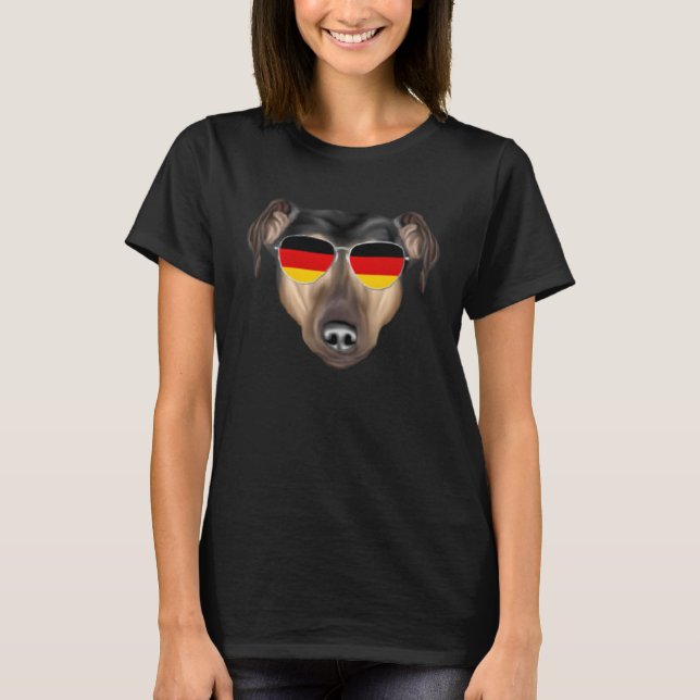 German Flag Manchester Terrier Dog Germany Pocket T-Shirt (Vorderseite)