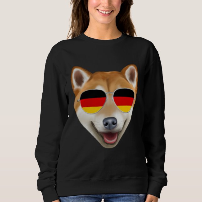 German Flag Shiba Inu Dog Germany Pocket Sweatshirt (Vorderseite)