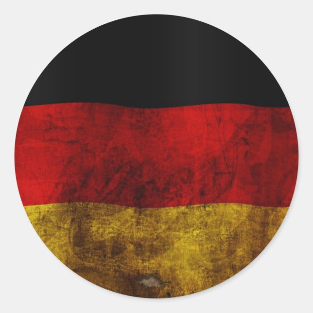 German Flag - Vintage Runder Aufkleber (Vorderseite)