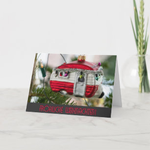 German Frohe Weihnachten Karawan Camping Grüße Karte