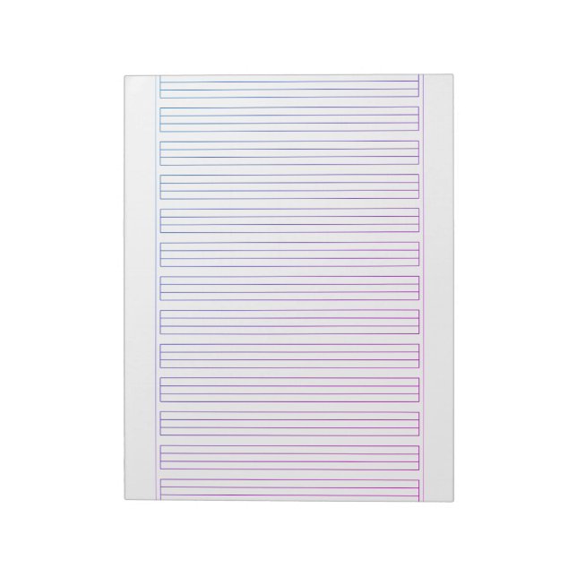 German Handwriting Paper – 3 Line with Border Notizblock (Rotiert)