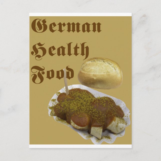German Health Food (Currywurst) Postkarte (Vorderseite)